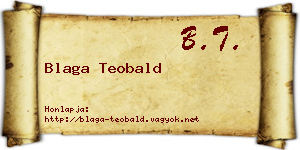 Blaga Teobald névjegykártya